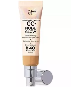 Легкая тональная основа CC+ Nude Glow + сыворотка для сияния SPF 40 It Cosmetics, цвет Tan Warm