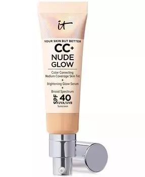 Легкая тональная основа CC+ Nude Glow + сыворотка для сияния SPF 40 It Cosmetics, цвет Medium