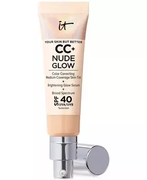 Легкая тональная основа CC+ Nude Glow + сыворотка для сияния SPF 40 It Cosmetics, цвет Light Medium