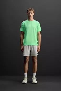 Легкая тренировочная футболка ZARA, яблочно-зеленый