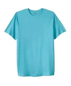 Легкая удлиненная футболка с круглым вырезом Big & Tall без усадки KingSize, синий