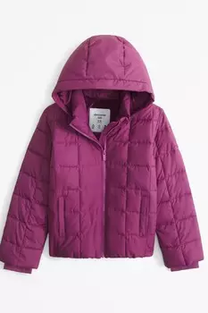Легкая укороченная стеганая куртка Abercrombie & Fitch, фиолетовый