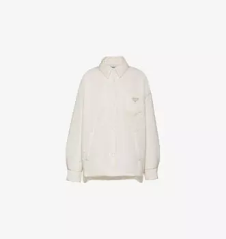 Легкая утепленная куртка свободного покроя из нейлона Prada, белый