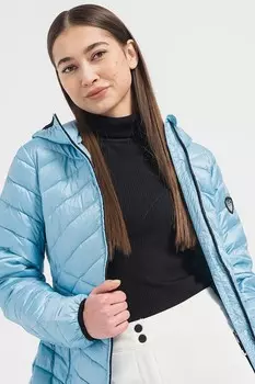 Легкая утепленная зимняя куртка с логотипом Ea7, синий