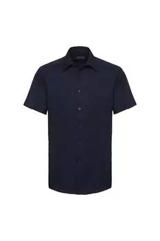 Легкая в уходе оксфордская рубашка с короткими рукавами Collection Collection Russell, темно-синий
