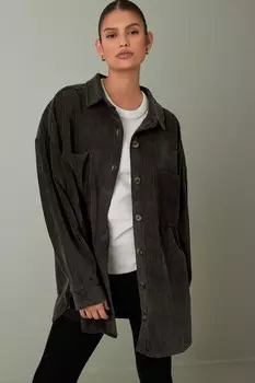 Легкая вельветовая куртка-рубашка Next, серый