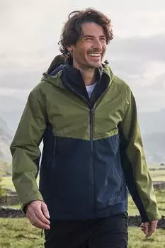 Легкая водонепроницаемая повседневная куртка на молнии с капюшоном и полной молнией Verge Extreme Mountain Warehouse, зеленый