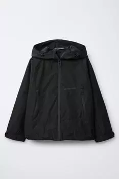 Легкая водоотталкивающая куртка с капюшоном ZARA, черный