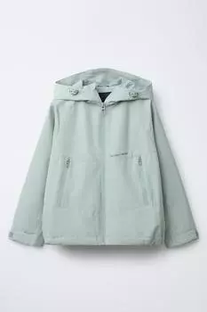 Легкая водоотталкивающая куртка с капюшоном ZARA, цвет Stone