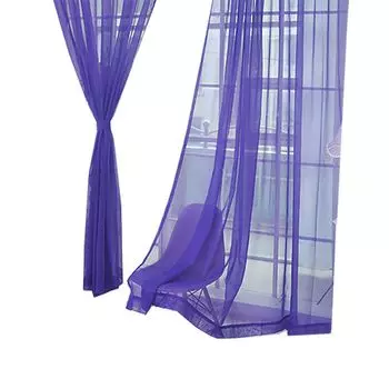 Легкая занавеска Gauzyvalance для двери, окна, прозрачная занавеска для домашнего свадебного украшения-черная Stuttg, фиолетовый