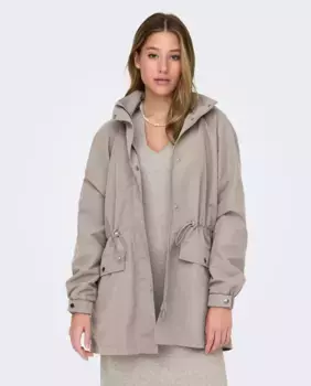 Легкая женская куртка с капюшоном и карманами jdy, светло-серый