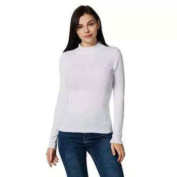 Легкая женская водолазка в рубчик, облегающий крой Zilpu, белый