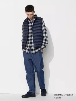 Легкие эластичные брюки до щиколоток джинсовые Uniqlo, синий