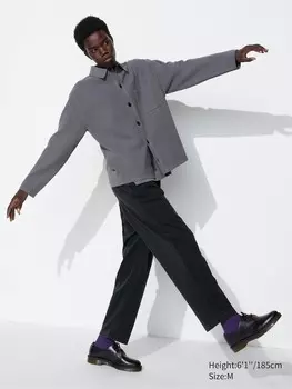 Легкие эластичные брюки до щиколоток джинсовые Uniqlo, серый