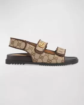 Легкие босоножки Moritz с монограммой на пятке Gucci, цвет Beige Ebony