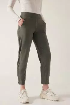 Легкие брюки до щиколотки со средней посадкой Brooklyn Athleta, зеленый