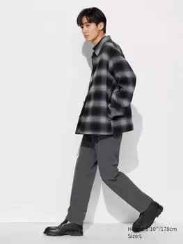 Легкие брюки heattech эластичные в 2 стороны, короткие Uniqlo, серый