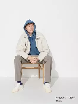 Легкие брюки heattech эластичные в 2 стороны, короткие Uniqlo, бежевый
