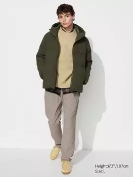 Легкие брюки heattech эластичныетUniqlo, цвет 31 бежевый