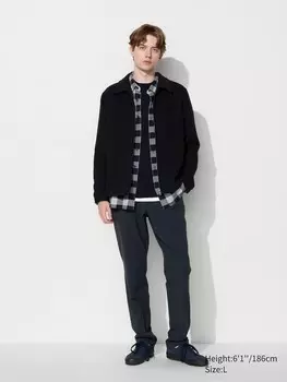 Легкие брюки heattech эластичныетUniqlo, цвет 69 синий