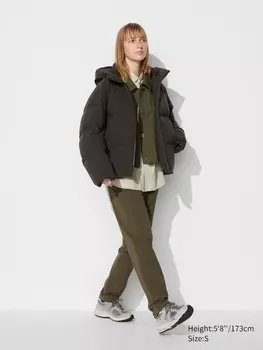 Легкие брюки heattech длинные Uniqlo, зеленый