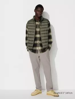 Легкие брюки heattech растягивающиеся в 2 стороны Uniqlo, бежевый