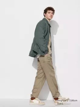Легкие брюки heattech Uniqlo, бежевый