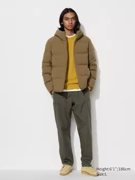 Легкие брюки heattech Uniqlo, зеленый
