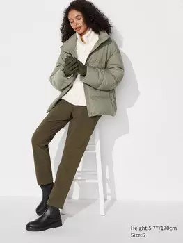 Легкие брюки heattech Uniqlo, зеленый
