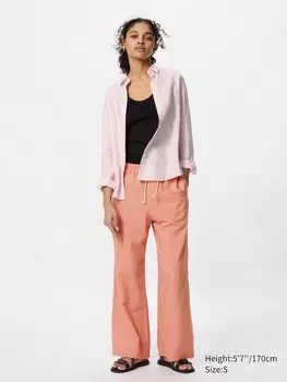 Легкие брюки из льняной смеси Uniqlo, цвет 21 оранжевый