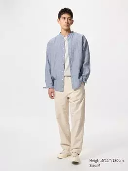 Легкие брюки из льняной смеси Uniqlo, белый