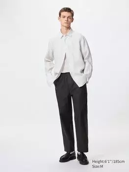 Легкие брюки из льняной смеси Uniqlo, черный