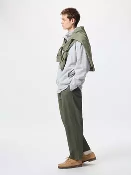 Легкие брюки из льняной смеси Uniqlo, зеленый