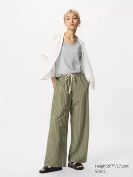 Легкие брюки из смесового льна Uniqlo, цвет 56