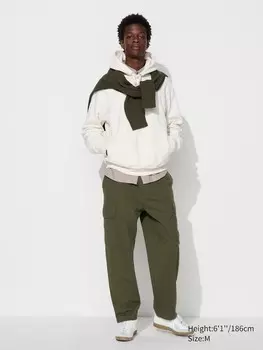 Легкие брюки-карго из джерси Uniqlo, зеленый
