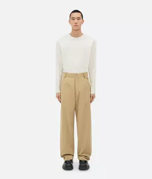 Легкие брюки-карго из хлопчатобумажной саржи Bottega Veneta