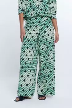 Легкие брюки-палаццо с завязками спереди River Island, зеленый
