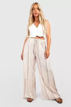 Легкие брюки plus с ткаными полосами Boohoo, серый