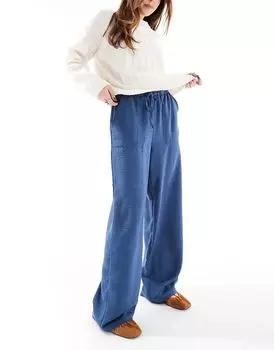 Легкие брюки с завязками на талии из темного денима Vero Moda