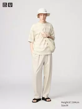 Легкие брюки Uniqlo, бежевый