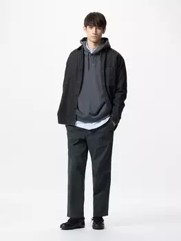 Легкие брюки в рубчик Uniqlo, серый