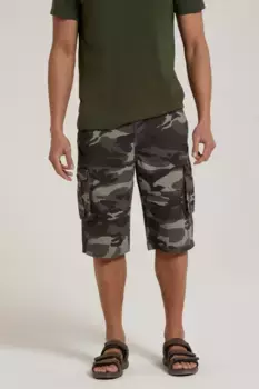 Легкие дышащие повседневные хлопковые шорты-карго с несколькими карманами и камуфляжем Mountain Warehouse, черный
