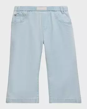 Легкие джинсовые брюки с логотипом для девочек, размер 12M-3 Versace, цвет Light Blue