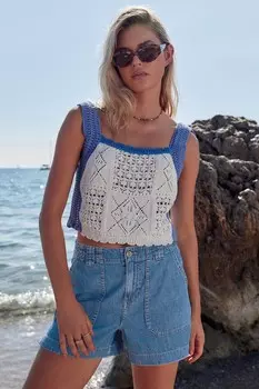 Легкие джинсовые шорты-карго Next, синий