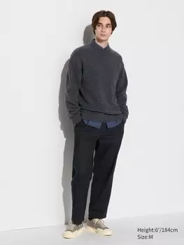 Легкие фланелевые брюки Uniqlo, черный