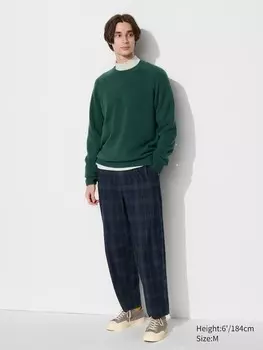 Легкие фланелевые брюки в клетку Uniqlo, зеленый