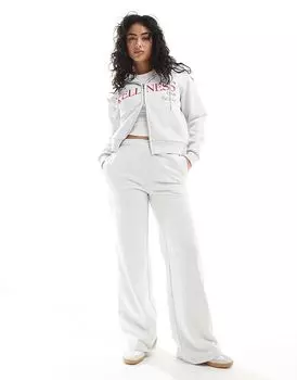 Легкие флисовые прямые спортивные брюки серого цвета Cotton:On