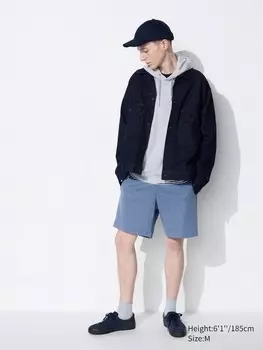 Легкие хлопчатобумажные шорты airism Uniqlo, синий