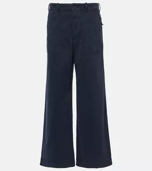 Легкие хлопковые брюки с широкими штанинами Leon Nili Lotan, Midnight