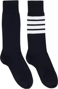 Легкие хлопковые носки с 4 перекладинами Thom Browne, темно-синий